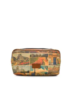 Clancy Cosmetic Case - Patina Coated Linen Canvas - Postcards From Paris