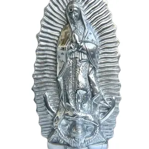 Virgen de Guadalupe Statue - Elegant and Beautiful Design - Silver Finish - Catholic Religious Art - Home Decor
