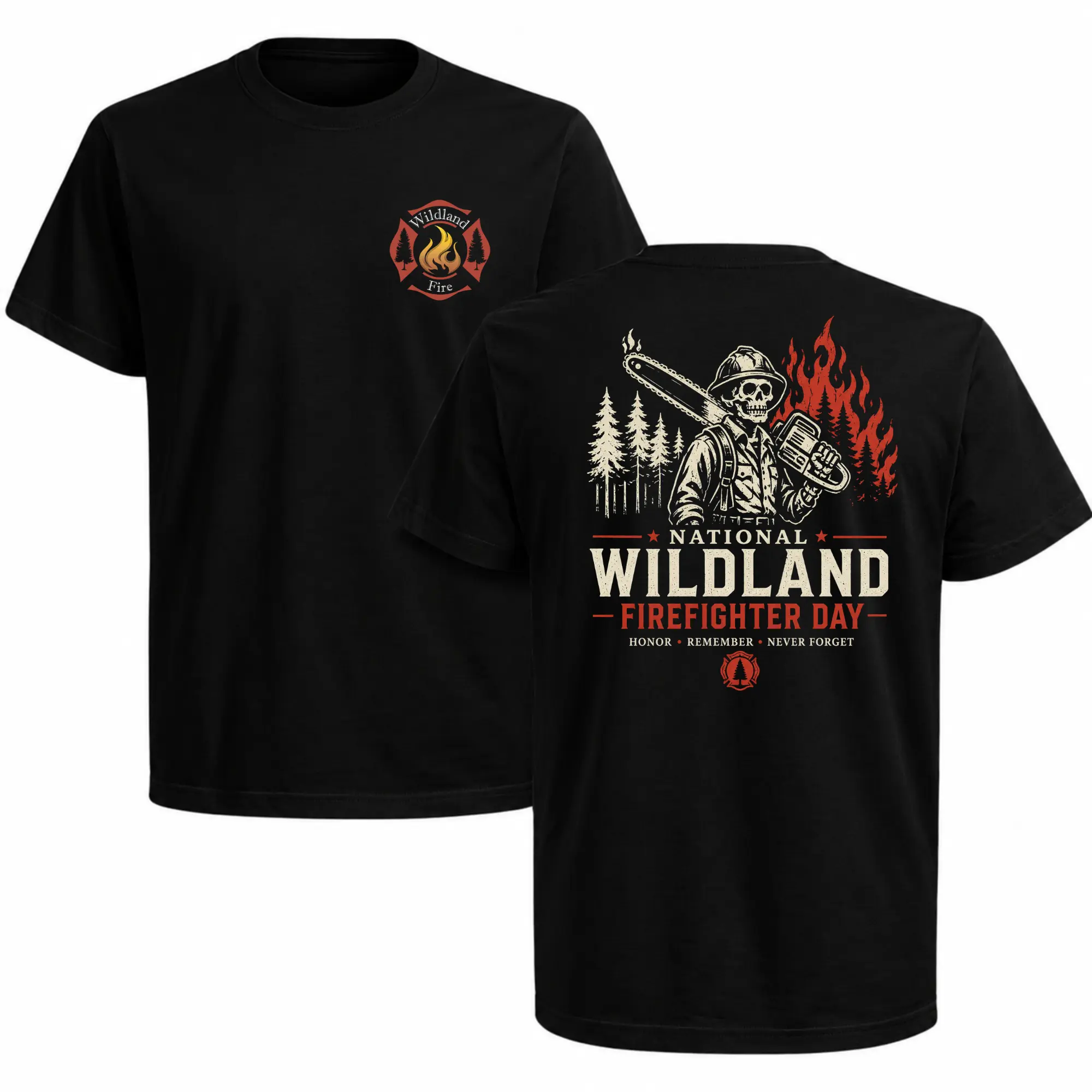 National Wildland Firefighter Day Shirt, Honor Wildland Fire Crews Apparel, Perfect Gift for Firefighters and Supporters Red