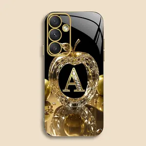 Suitable for [Galaxy S24 Fe] New high-end gold letter electroplated gold edge mobile phone case new business simple explosion-proof mobile phone case affordable anti-fall anti-fingerprint 995