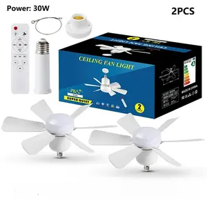 30w Socket Ceiling Fan Light, LED Fan with Remote Control, Pure Copper Dc Motor, Energy Efficient, Quiet, Reversible, Adjustable Lighting, Timer Function