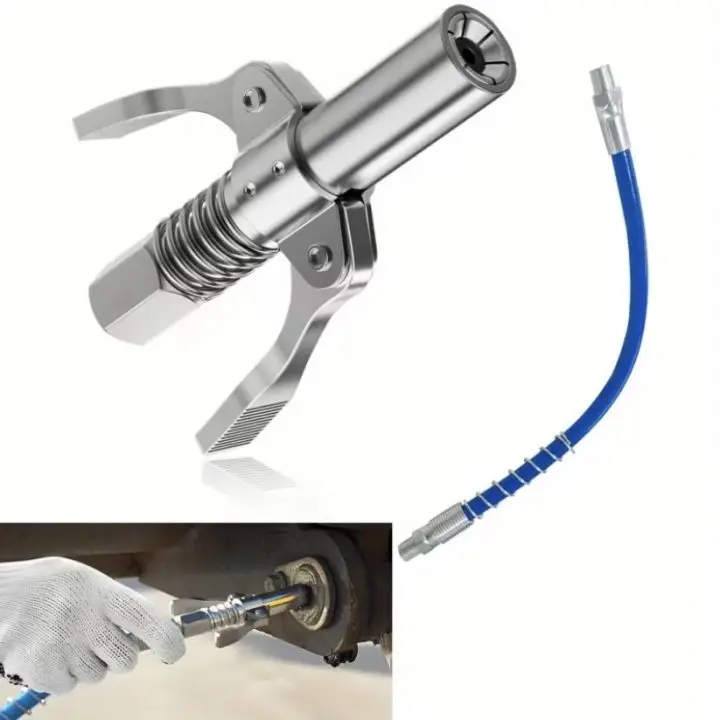 Grease Gun Nozzle & Grease Nozzle Kit, Strong Lock Quick Release Grease Coupler Set, Grease Gun Coupler Adapter, High Pressure Grease Nozzle, Grease Coupler Kit Compatible with Standard NPT Grease Gun