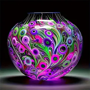 DIY Vase Paint by Numbers Kits Drawing Paintwork on Canvas 15.75x15.75inch Without Frame Canvas Oil Painting Number Painting for Beginners Adults Gift Home Wall Decor
