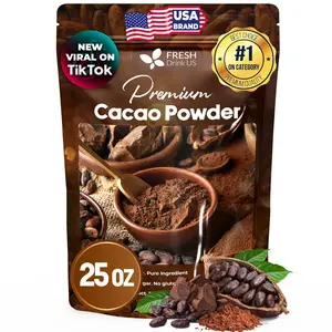 【FreshDrinkUS】 25oz (1.56 lbs) Cacao Powder, 100% Natural & Pure Cacao Powder, Unsweetened Cacao Powder, Rich Chocolate Flavor, Perfect for Baking & Smoothies, Non-GMO, Gluten-Free, Chocolate Beverage