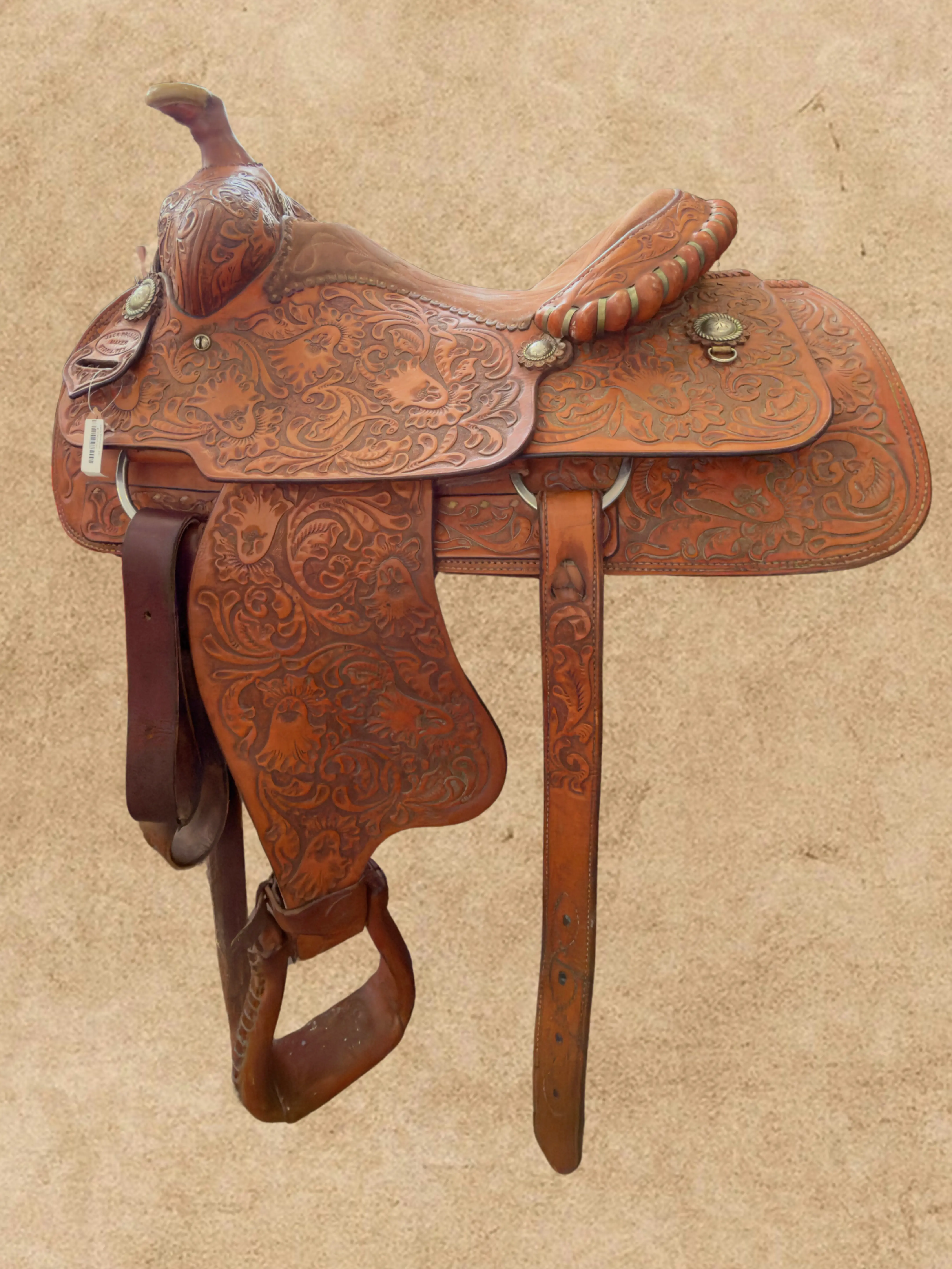 Jack Preston 15" Western Saddle | Pre-Owned Floral Tooled Leather Horse Saddle