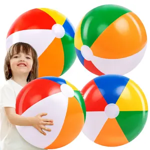5 Pack 20 Inch Inflatable Beach Balls Rainbow Pool Toys Summer Party Supplies Outdoor Decor for Kids Adults