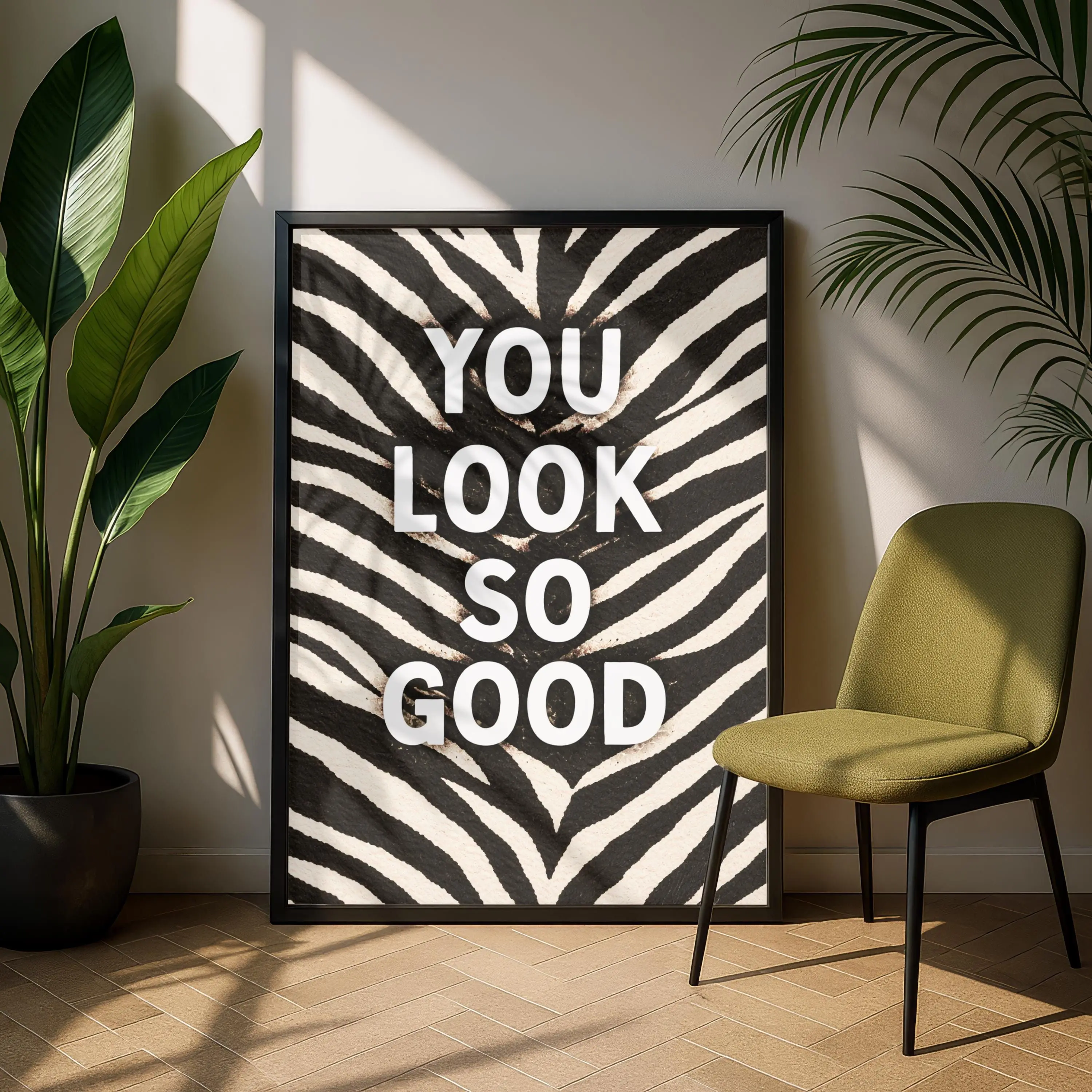 [SALE UP TO 40%] [Unframed] Zebra Print Poster, Bold Fashion Quote, Black White Statement Art
