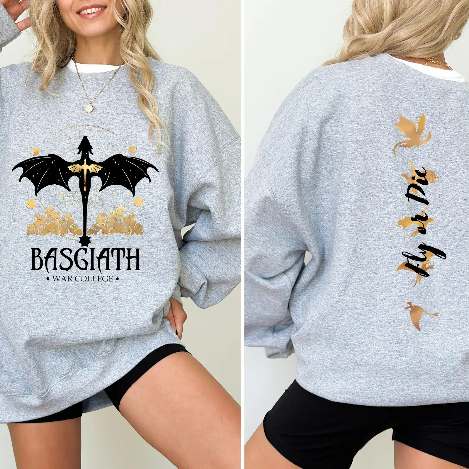 Basgiath War College Sweatshirt ,Dragon Rider, Fourth Wing Sweatshirt, Xaden Riorson, Fly or Die,Riders Quadrant