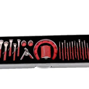 18-piece makeup brush set, headband, 23-piece contouring and powder makeup tools, trending cross-border product, diamond-embellished makeup brush set