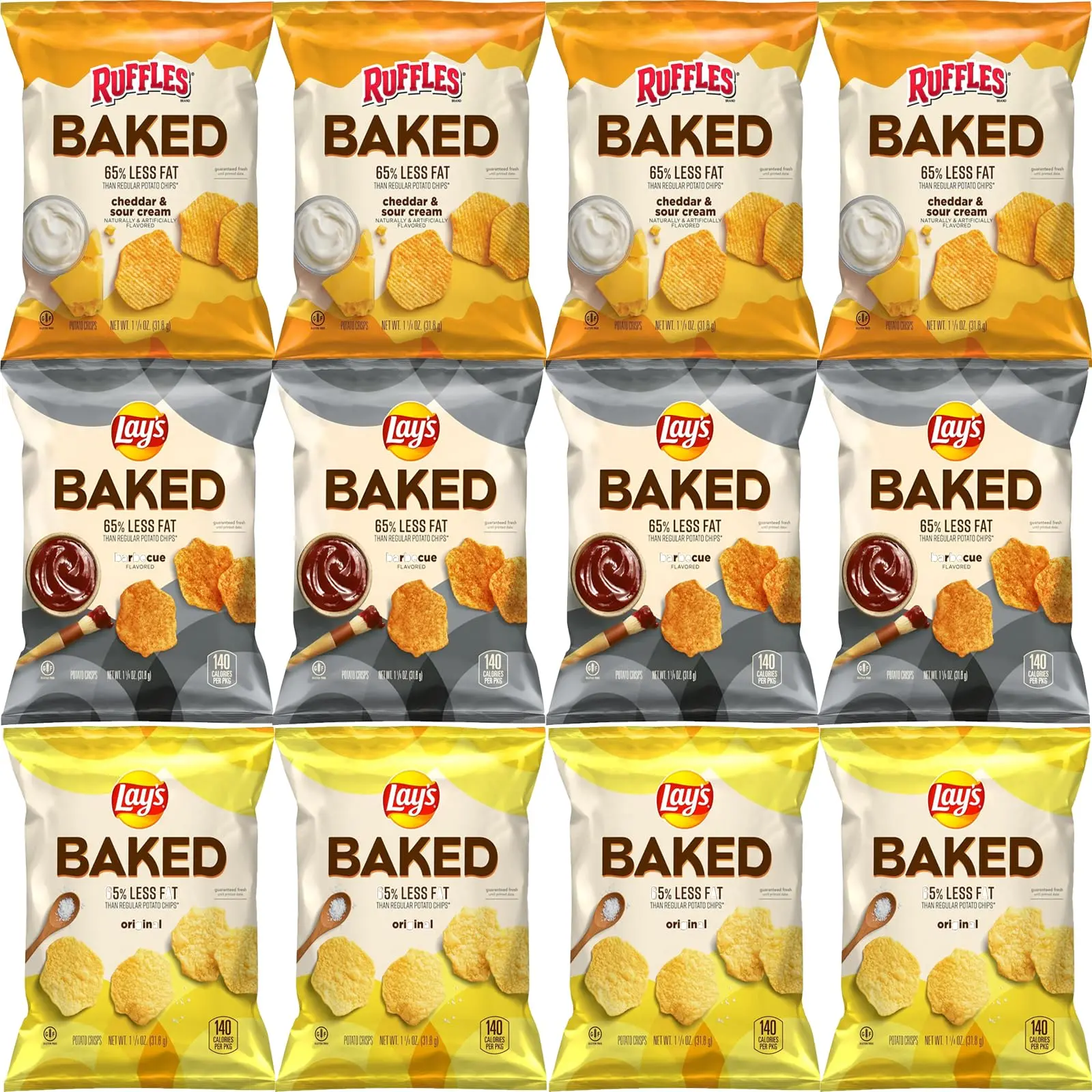 Frito-Lay Baked Snacks Chips Variety Pack, 1.125 Oz Bags, 12 Count, Bundled By Shoppyway Crispy Sour Crunchy
