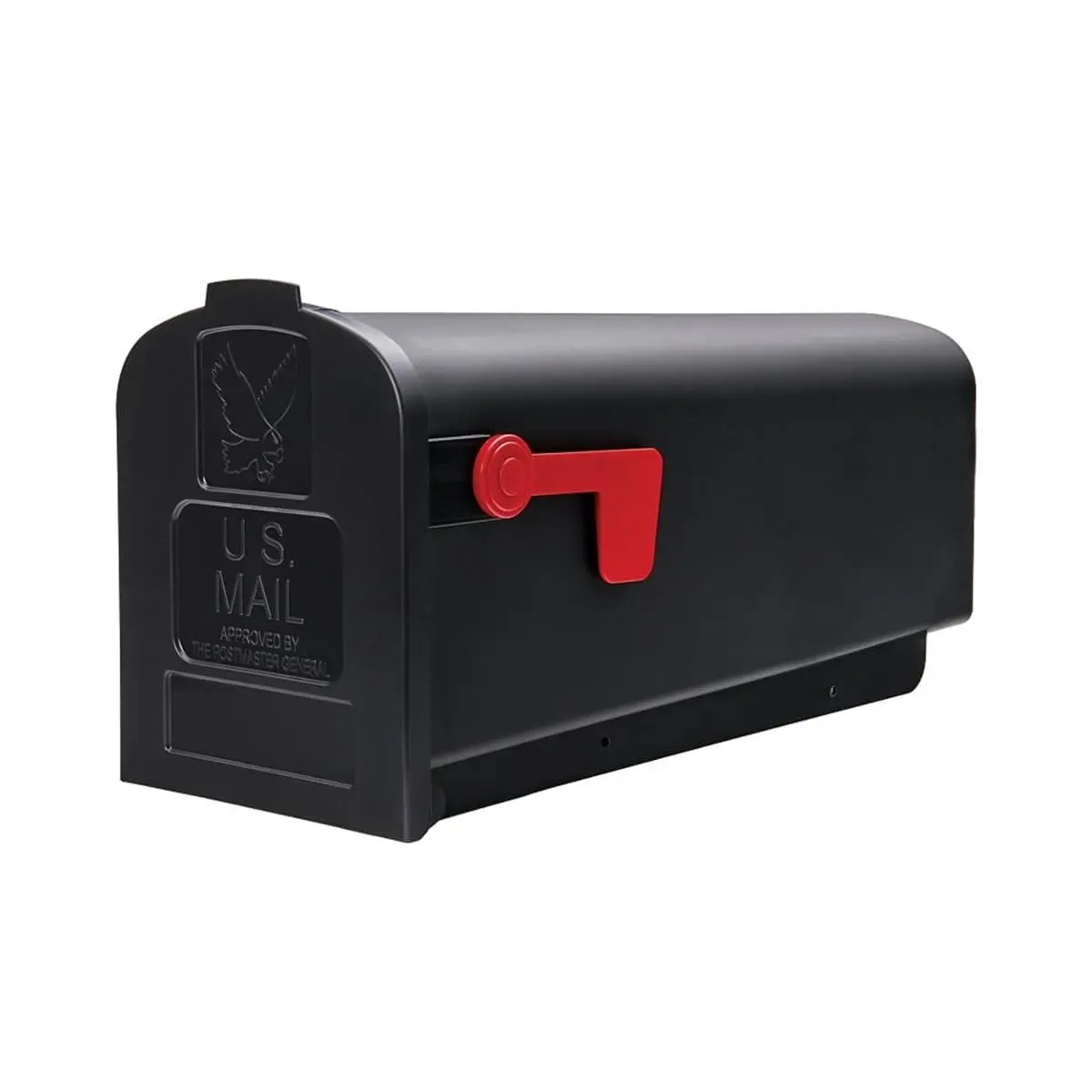 212 MAIN Parsons Classic Pre-Assembled Medium-Size Rustproof Plastic Outdoor Post-Mount Mailbox, Black, for Mail Storage