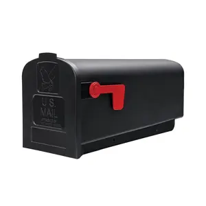 Gibraltar Mailboxes  Parsons Classic Plastic Post Mount Mailbox, Black