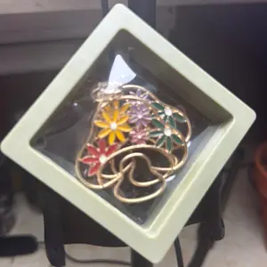 Multicolored Mushroom Gold Floral Earrings