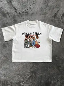 Unisex Street Style Cotton Washington Portrait Dollar Print Round Neck Short Sleeve T-Shirt, Fashion Trendy Hip Hop Rap Lover Casual Couple Wear, Streetwear