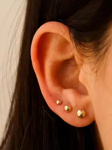 5 pairs / sets of stainless steel round steel ball stud earrings, butterfly clasped jewelry accessories, elegant jewelry accessories, suitable for daily wear and special occasions, a perfect gift for your loved one, Ear Studs