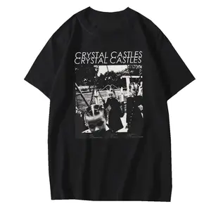 Crystal Castles Music Band Graphic Black T-Shirt Unisex Sweatshirt, Cotton Casual Menswear Top