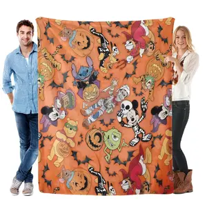 Disney's The Nightmare Before Christmas Blanket Cozy Halloween Town Design Featuring Mickey & Friends Perfect Gift for Fans