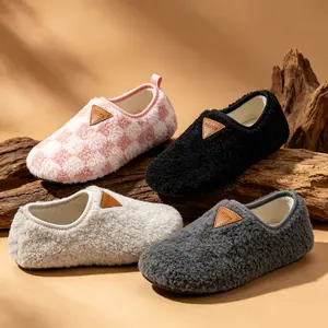 Women's Men's Fuzzy Fur Slippers Casual House Shoes Non Slip Barefoot Slipper Socks Warm Closed Back Indoor Outdoor Shoes Footwear Cold Weather
