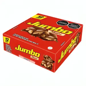Jumbo Peanut Chocolate Bar - Box of 12 Units | Soft Milk Chocolate with Crispy Peanuts