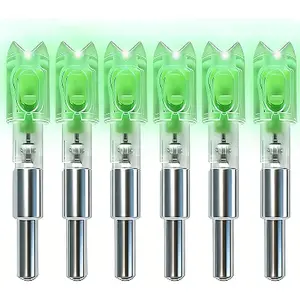 JianZD 6PCS X Crossbow Bolts Lighted Nocks with .285", .297", .300", .305" Inside Bushings,High Visibility for LED Hunting Night Nock-6.4mm