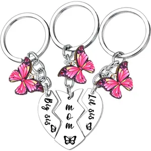 3Pcs Mother Daughter Keychain Set Mom Big Sister Little Sister Keychain Heart Matching Keychains for Mother and Daughter Gifts for Mother’s Day Gifts for Mommy Daughters Birthday Present