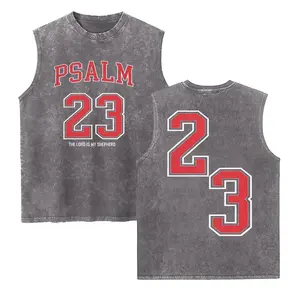 Washed Classic Letter Size 23 Printed Vest | High-Quality Wax Printed Cotton Retro Style | Summer Weight Vest with Comfortable Thickness | Holiday Gift