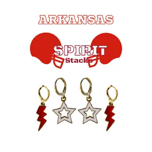 Arkansas Spirit Earring Stack For Razorback GameDay