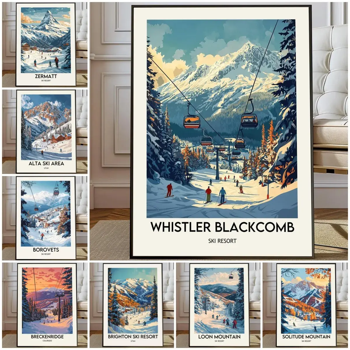 [Sale off up to 55%][Free Ship] Ski Resort Poster, Telluride Travel Art, Courchevel Ski Art, Whistler Travel Decor, Vintage Ski Photography, Alpine Mountain Print, Winter Sports Gift