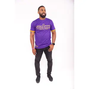 Omega Psi Phi "MANHOOD" Embroidered Tee Purple