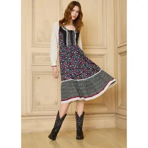 GUNNE SAX for ModCloth Madilyn Midi Dress 100% Cotton Floral Print (XS-4X)