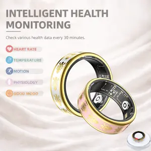 Smart Ring for iPhone & Android – No Subscription Wearable Wellness Tracker with Heart Rate, Temperature, Sleep, Stress & Cycle Reminder Features | Auto Activity Detection | Gift for Couples & Mother’s Day