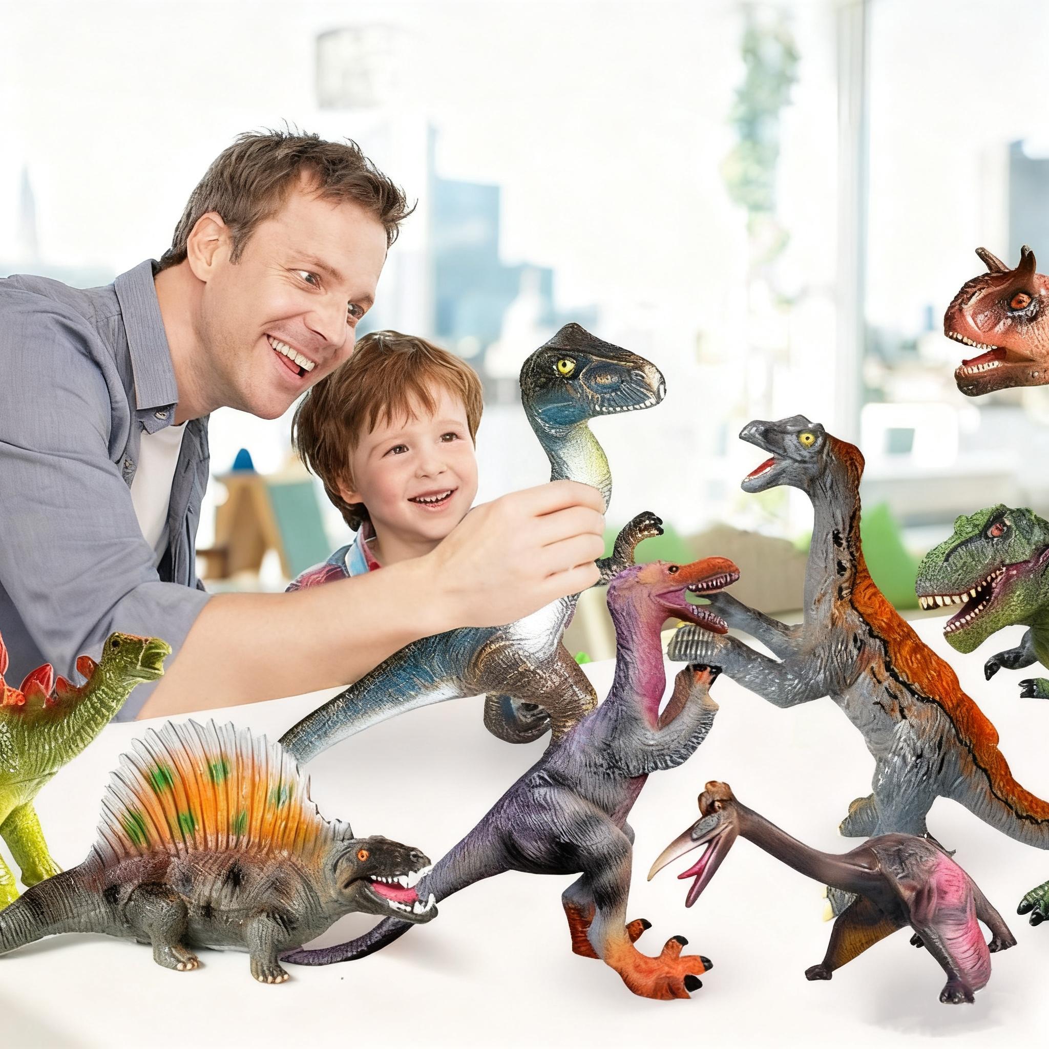 8-Pack Soft Dinosaur Figures Set - Action Figure Collectibles, Animals & Nature Decor, Party Favors for Children, Ideal Birthday Presents