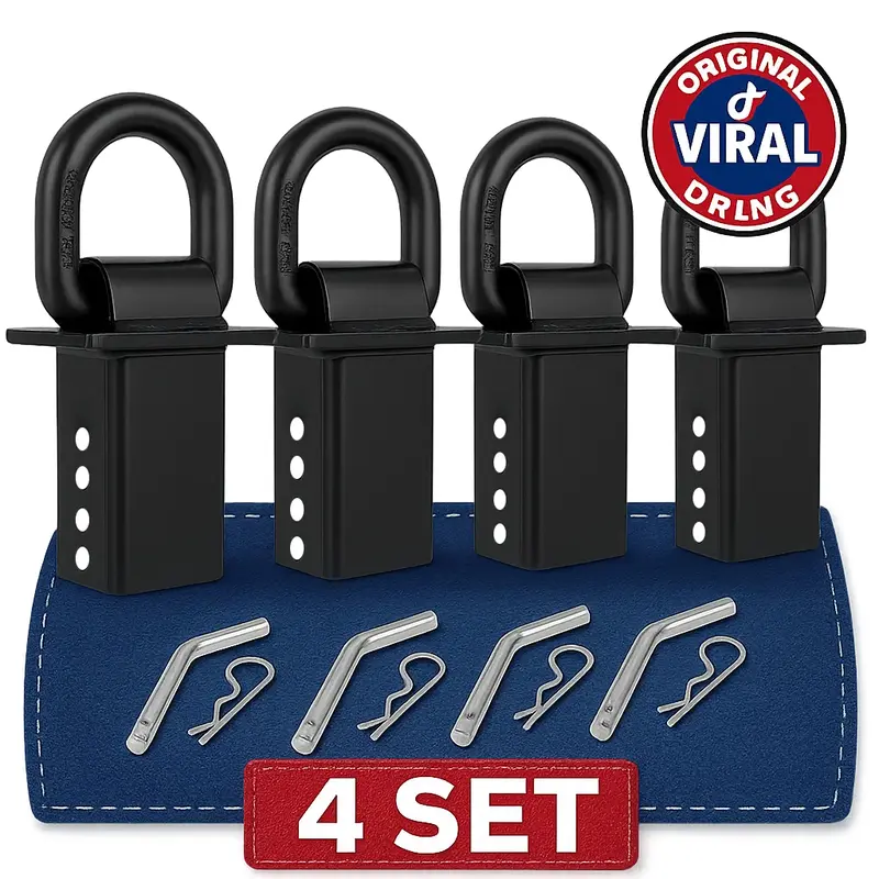 Torvec Heavy Duty Adjustable Trailer Stake Pocket D Ring w/ 1/2" Hitch Pin WLL 18000 lbs 4 Holes for Adjustmen Stake Pocket D-Ring Tie Downs Utility for Flatbed Trucks and Trailer 4 Pack - Hardware Vehicle