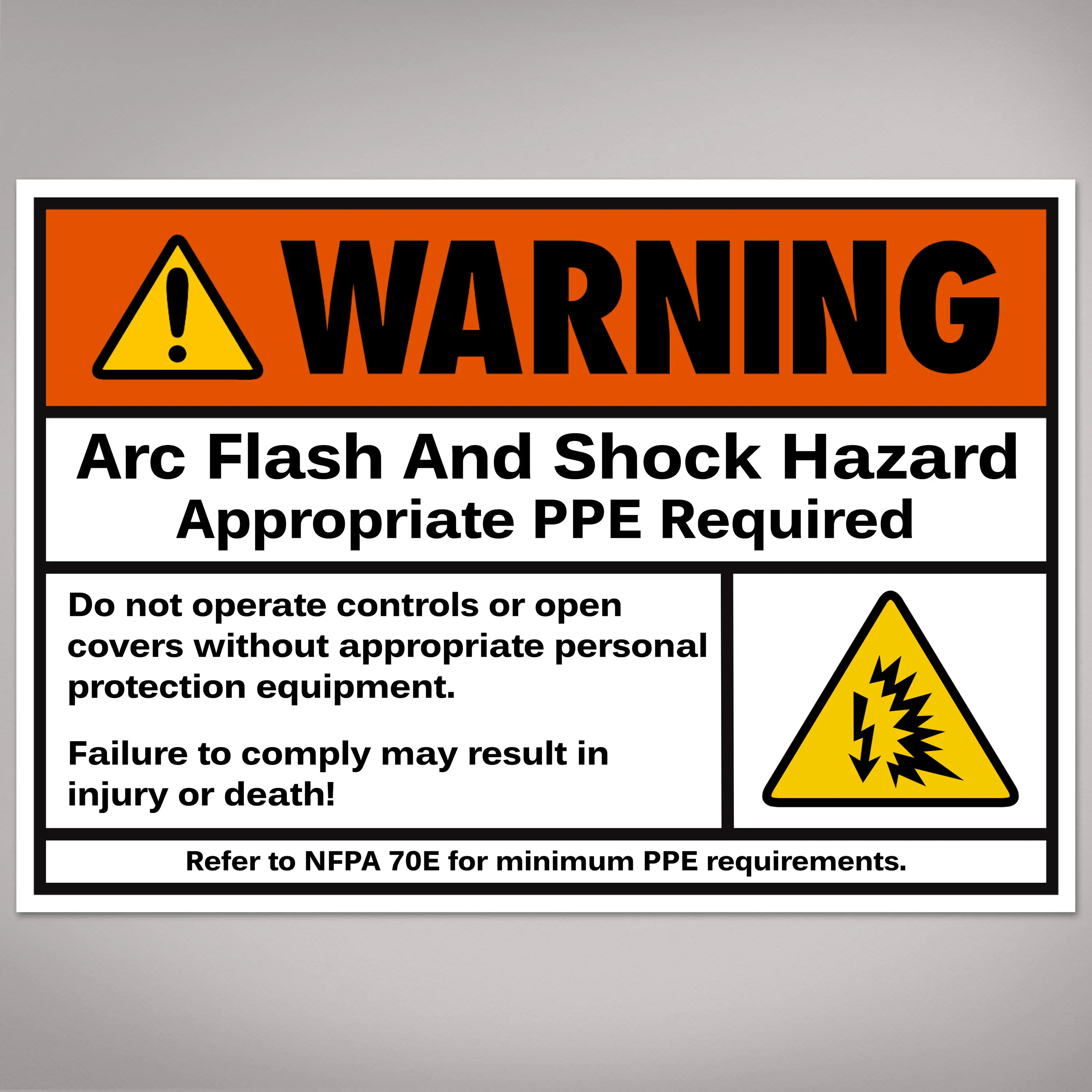 Avery Polyester Rectangular Arc Flash/Shock Warning Sign Labels, Waterproof, UV Resistant, Preprinted, Adhesive Sticks, 3.5in x 5in, 20 Decals for Workers, 20 Warning Decal