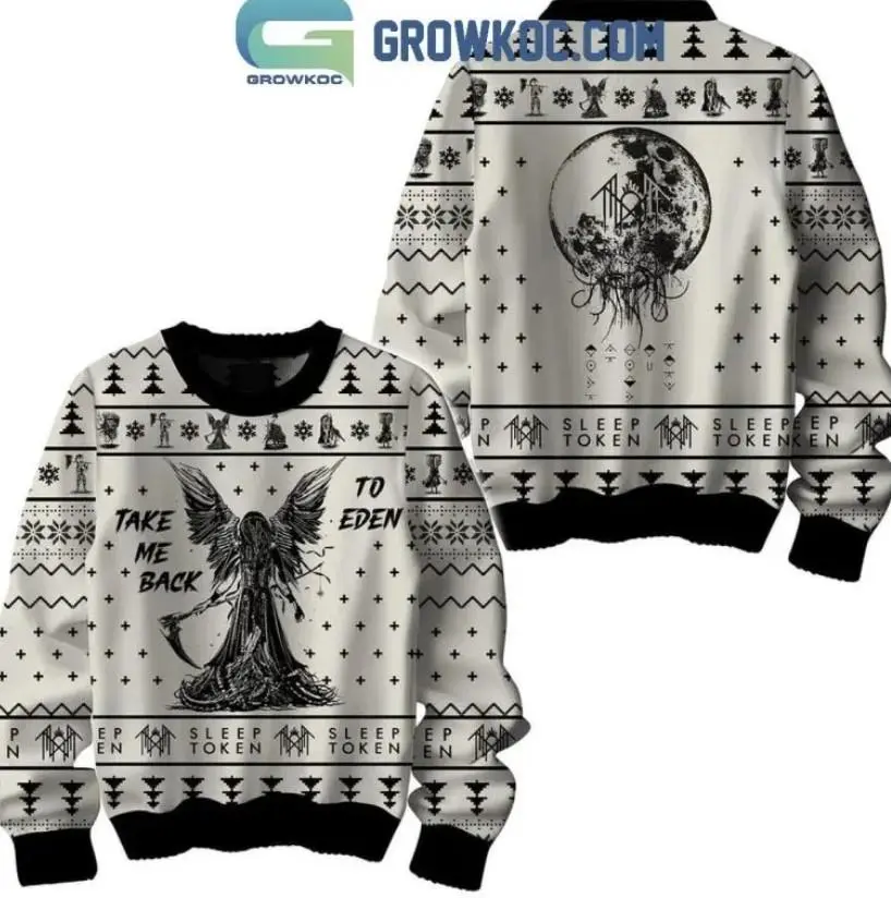 Men's Ugly Christmas Sweater, Graphic All-Over Print Rock Band Holiday Pullover, Soft Polyester Spandex Knit, Tops, Casual, Menswear, Fabric, Knitwear, Stylish, Round Neck