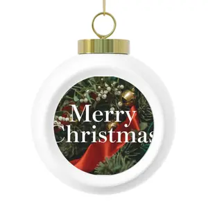 Merry Christmas Ball Ornament - Festive Holiday Decor