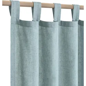 KOUFALL Aqua Mint Green Curtains 84 Inch Length Sheer Linen Blue Green Vintage Farmhouse Coastal Beach Curtains for Cowgirl Decor Living Room Bedroom Kids Nursery Dining Room