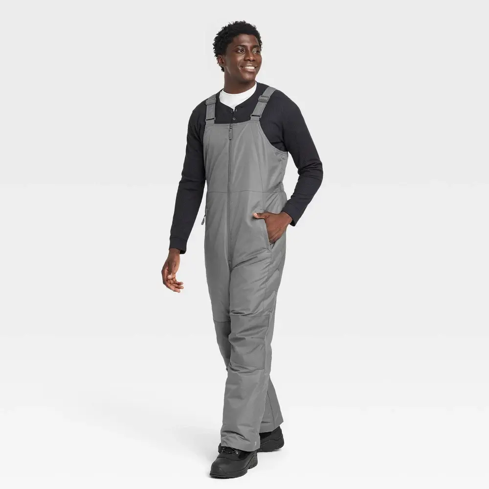 All In Motion Men's Snow Bib Fit Full Wind Water Resistant Bib Cold Weather