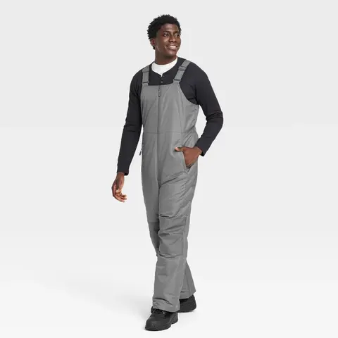 All In Motion Men's Snow Bib Fit Full Wind Water Resistant Bib Cold Weather
