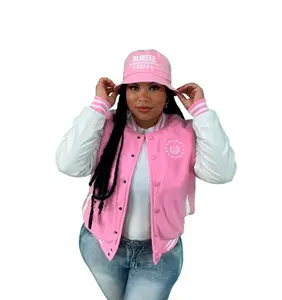 El Salvador Pink Varsity Jacket Embroidery Shield - Unisex Comfort Fit