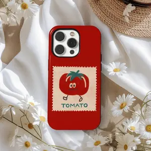Funny Red Tomato Vegetable Picnic Polycarbonate Smartphone Case - Durable Shockproof Cover, Protective Camera-Safe Cellphone Accessory Shell Compatible with iPhone 11 12 13 14 15 16 17 Pro Max Air Plus