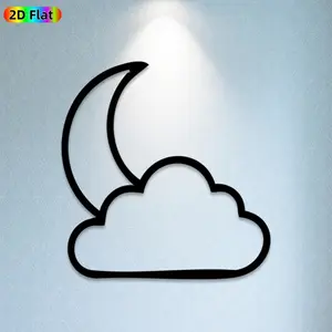1pc Moon & Cloud Metal Wall Art, Dreamy Moon & Cloud Statue Mural, Ideal Gift for New Year, Easter, Celestial Decor Enthusiasts,  Perfect for Bedroom Wall & Garden Fence, Stunning Sky-Themed Home Decor