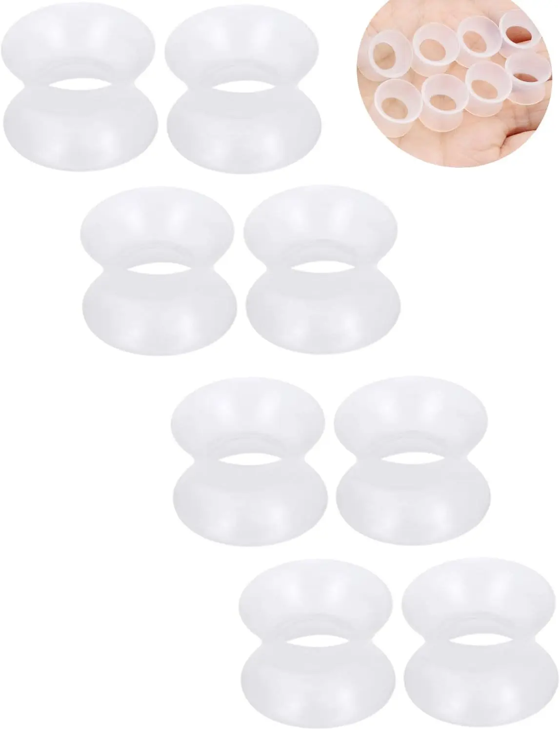 10G-50mm Clear Silicone Gauges for Ear Double Flared Ear Gauges Tunnels Flexible Plugs Tunnel Earrings for Women Men
