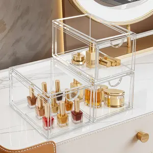 Stackable Storage Drawers Set of 2-4 ClearPlastic Organizer Bins for Nursery Bottle Station andBeauty Supplies Vanity Bathroom Cabinet PantryOrganization Multi-Size Flexible Design BPA-Free SafeWith