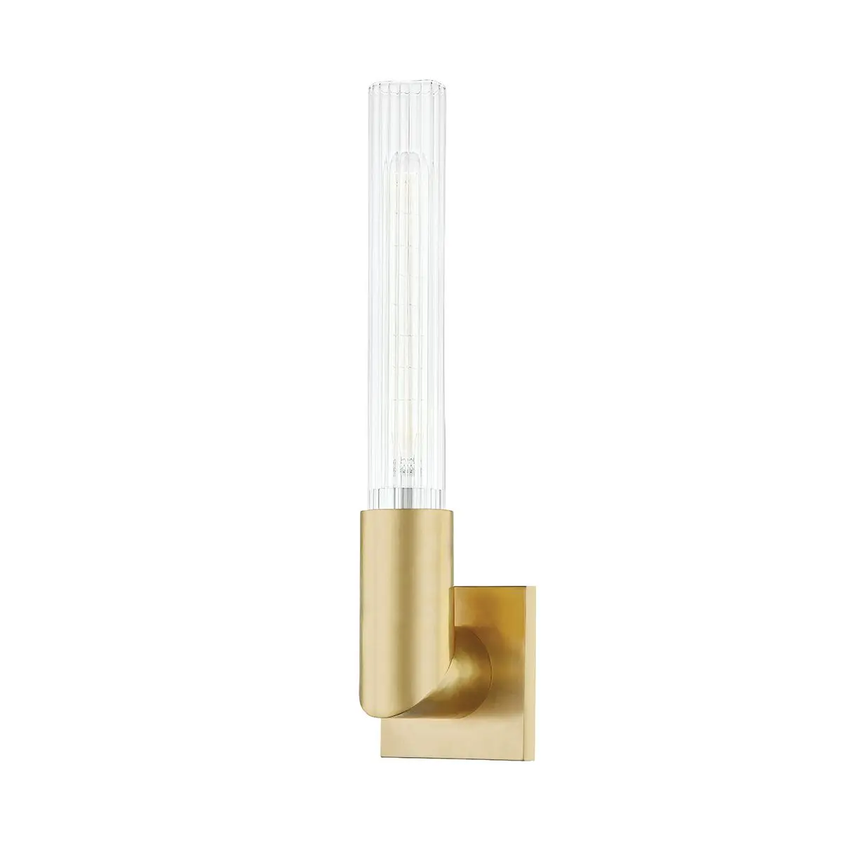 Asher Sconce - Elegant Clear Glass Shade with Aged Brass, Old Bronze, or Polished Nickel Finish
