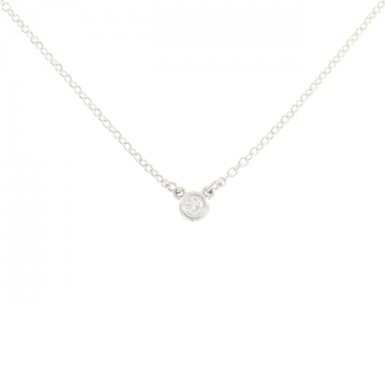 Pre-owned Tiffany & Co. Sterling Silver 925 (Ag925) Small Leather Goods By the Yard 925 Silver Diamond Necklace