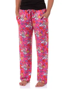 SpongeBob SquarePants Pajama Pants Women's Sandy Cheeks and Flowers Sleep Lounge Bottoms for Adults