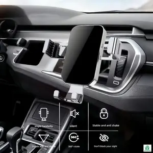 Mobile Phone Holder Car Mounting Bracket Suitable for Folding Screen/Universal Smartphones, 360 Degree Rotating Car Mounting Bracket, Mirror Alloy Car Frame Bracket, Gravity Car Bracket, Air Conditioner Vent Barb, Stable Anti-Shake