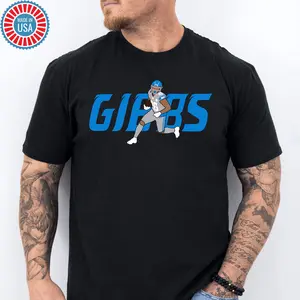 GIBBS 26 Detroit Football themed Soft Ringspun Heavy Cotton T-Shirt