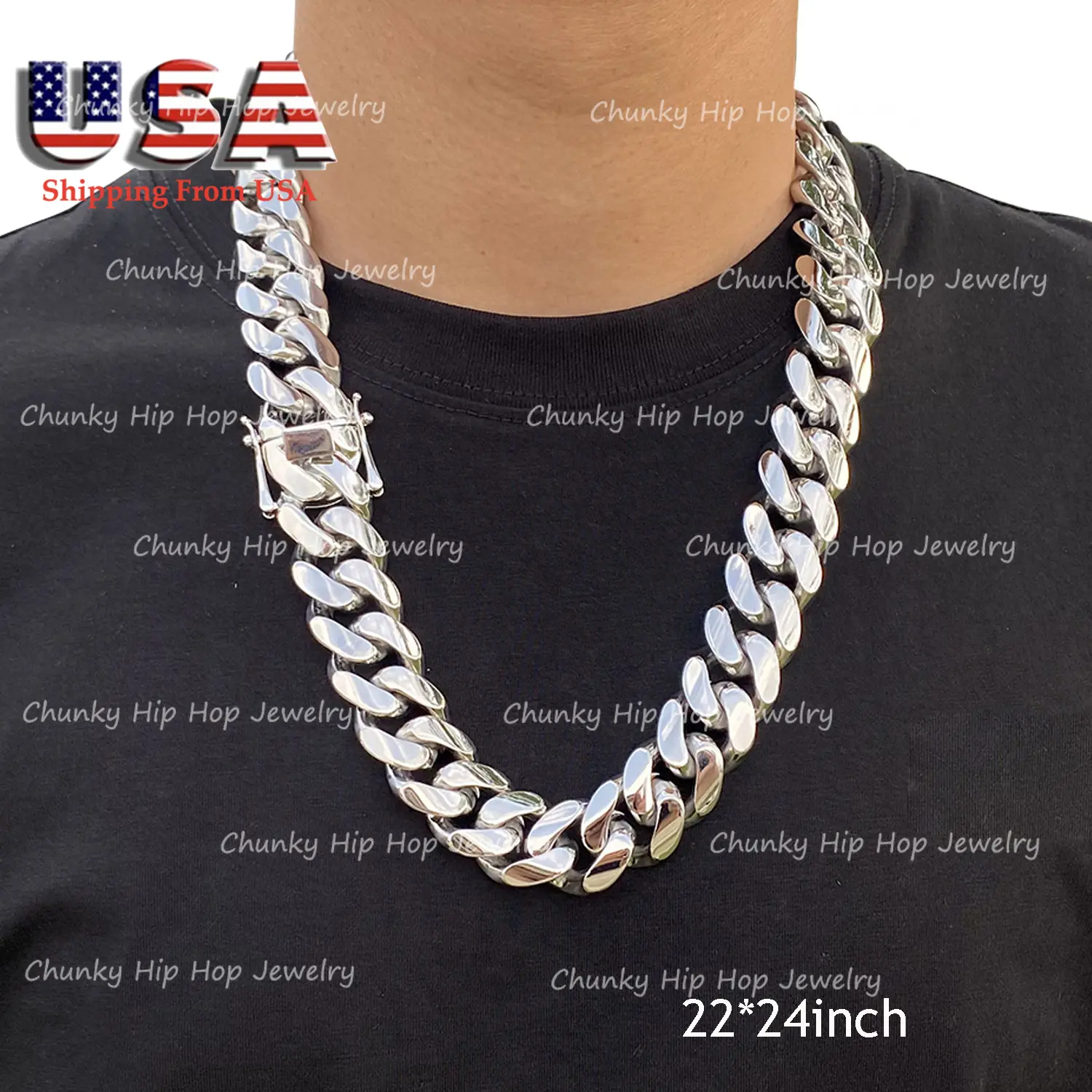 Chunky Miami Cuban Link Chain for Men, Solid 316L Stainless Steel, Heavy High Polish Hip Hop Jewelry, 18-30 Inch, 8-22mm, Necklace Chain, Solid Chain